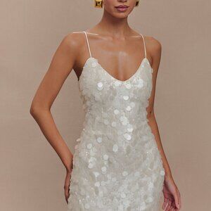 NWT Meshki Romilly Sequin Mini Dress in Ivory